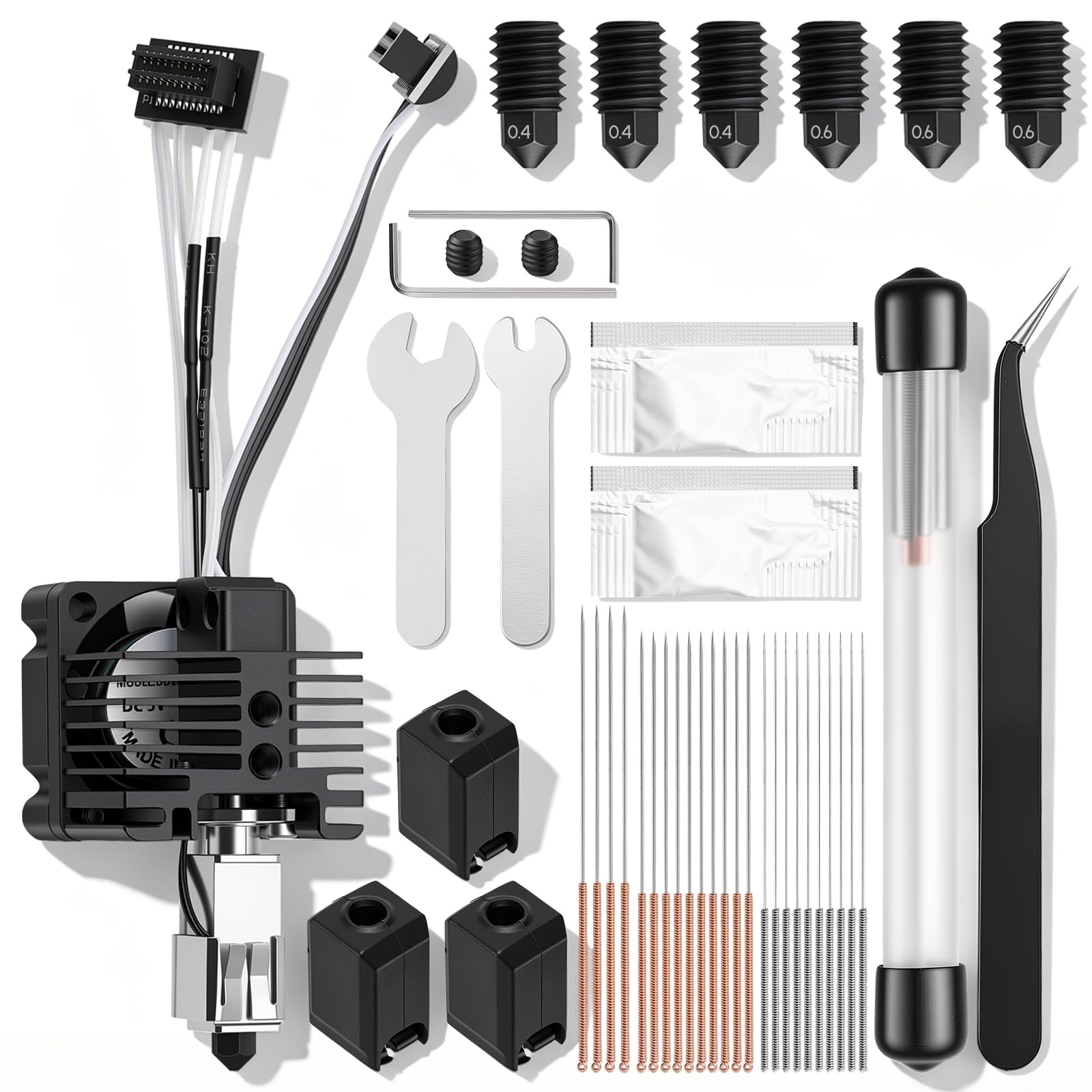 Hotend per Bambu Lab P1S P1P, 40 ugelli intercambiabili SKD11 per stampante 3D, estrusore Bambulab, in acciaio temprato, 300 °C, anti-intasamento, per appassionati di stampa 3D