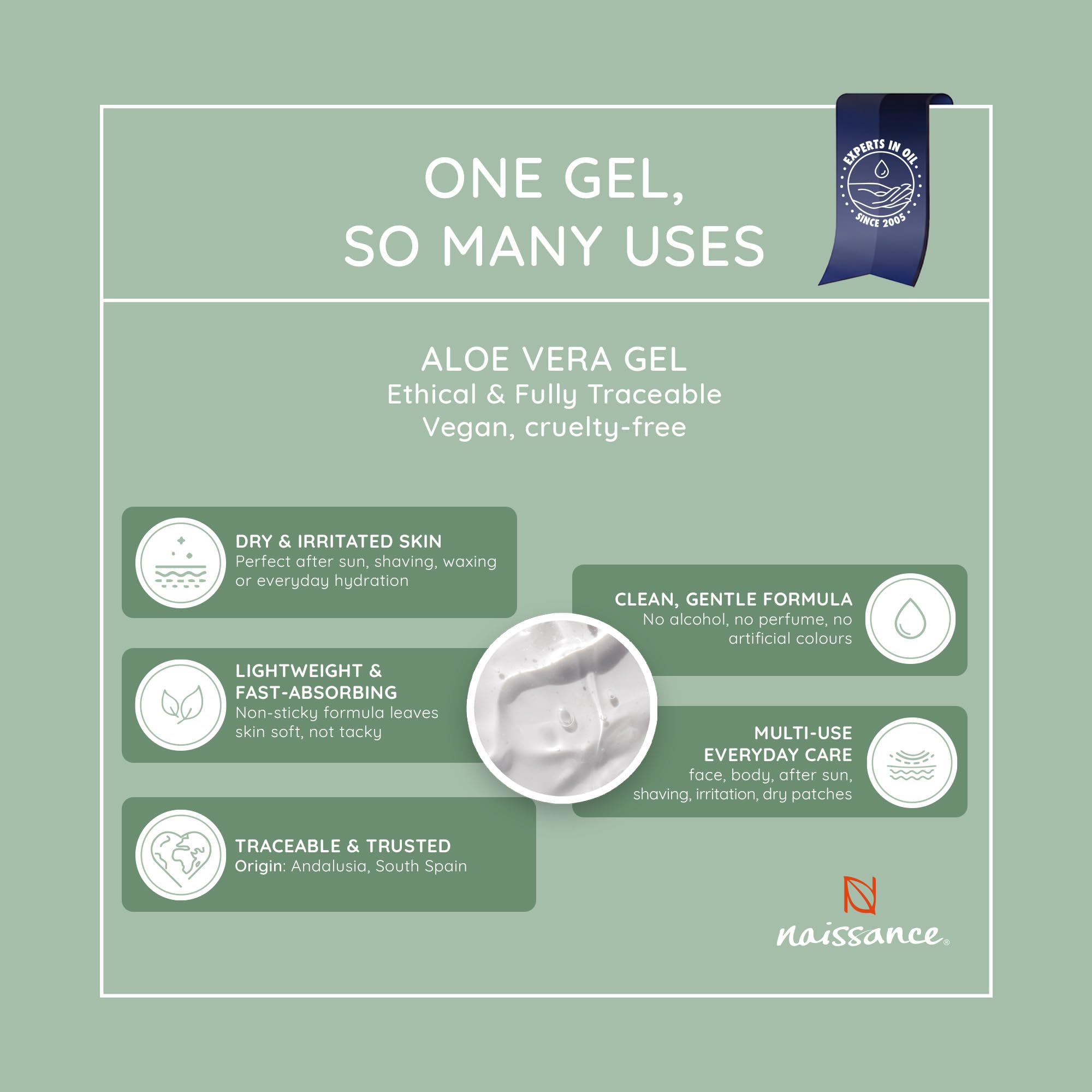 Naissance Aloe Vera Gel (Nr. 707) - 870g - Rein, Natrlich, Vegan fr  Haare, Gesicht, Haut, Augen, Fe, Ngel, Krper, Kosmetik - Nachfllpack,  Pflegend, Hunde, Massage : Amazon.de: Kosmetik
