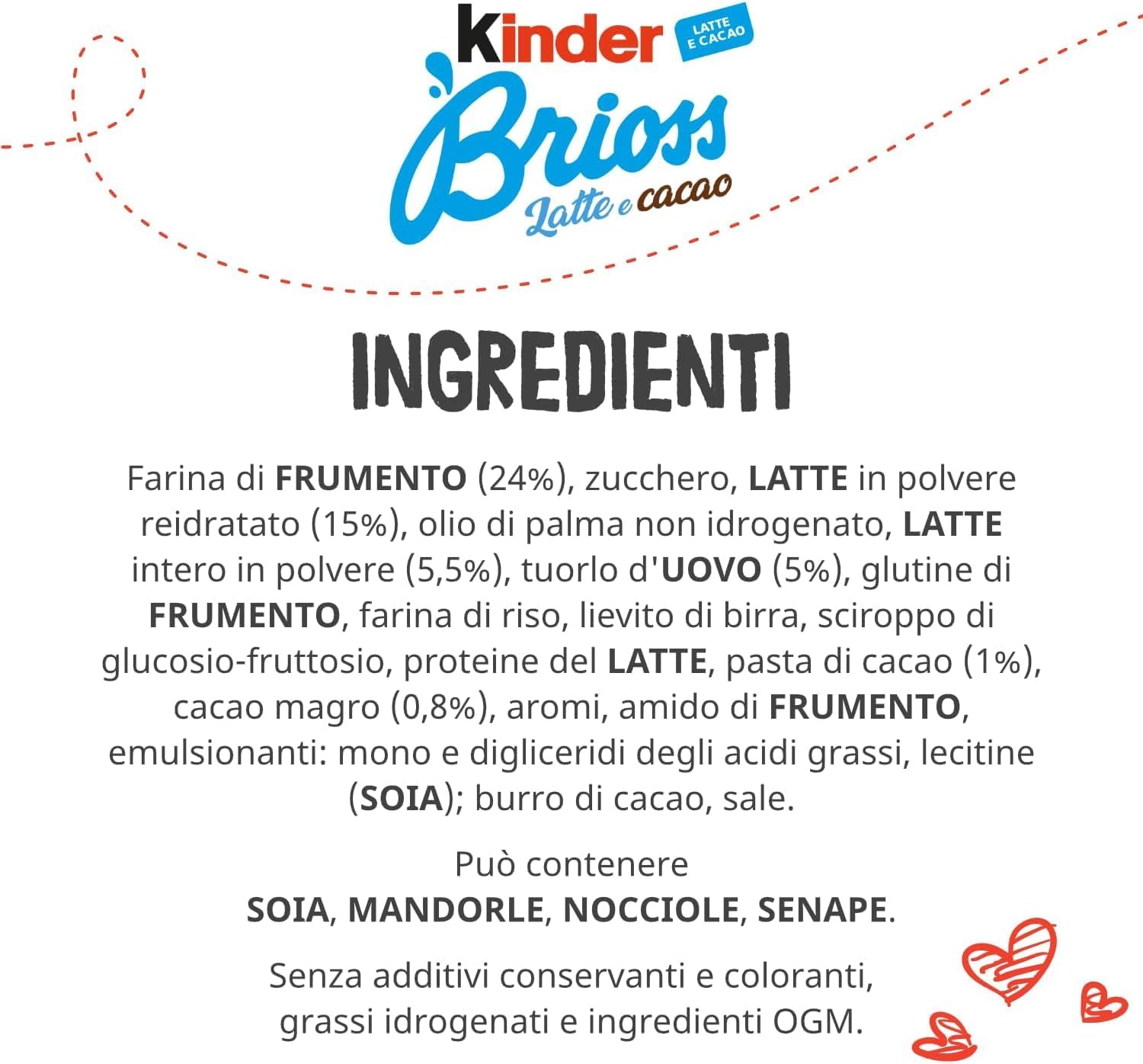 Italian Gourmet Kinder Brioss Lait & Cacao – Pack 12 x 280 g (3360 g) – Brioches moelleuses fourrées, goûter enfant, petit-déjeuner, snack sucré, viennoiserie emballée + Italian Gourmet Polpa