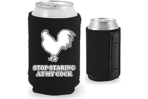 Stop Staring At My Cock Magnetic Can Koozie 2 Pack Black
