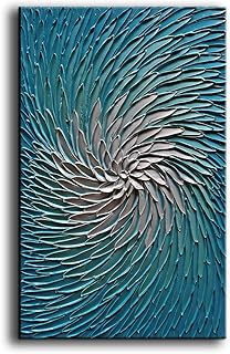 YaSheng Art - Contemporary Art Oil Painting on Canvas 3D Metallic Blue a...