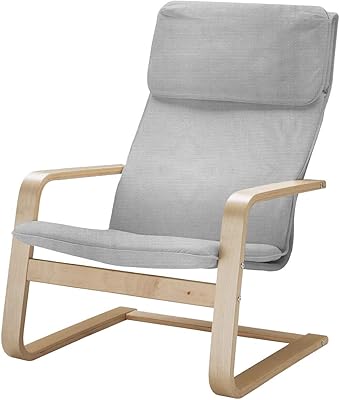 Vepping Lude Multi Colored Armchair Replacement Cover, Fits IKEA Pello Armchair, Cushion not Included (Grey, Cotton)