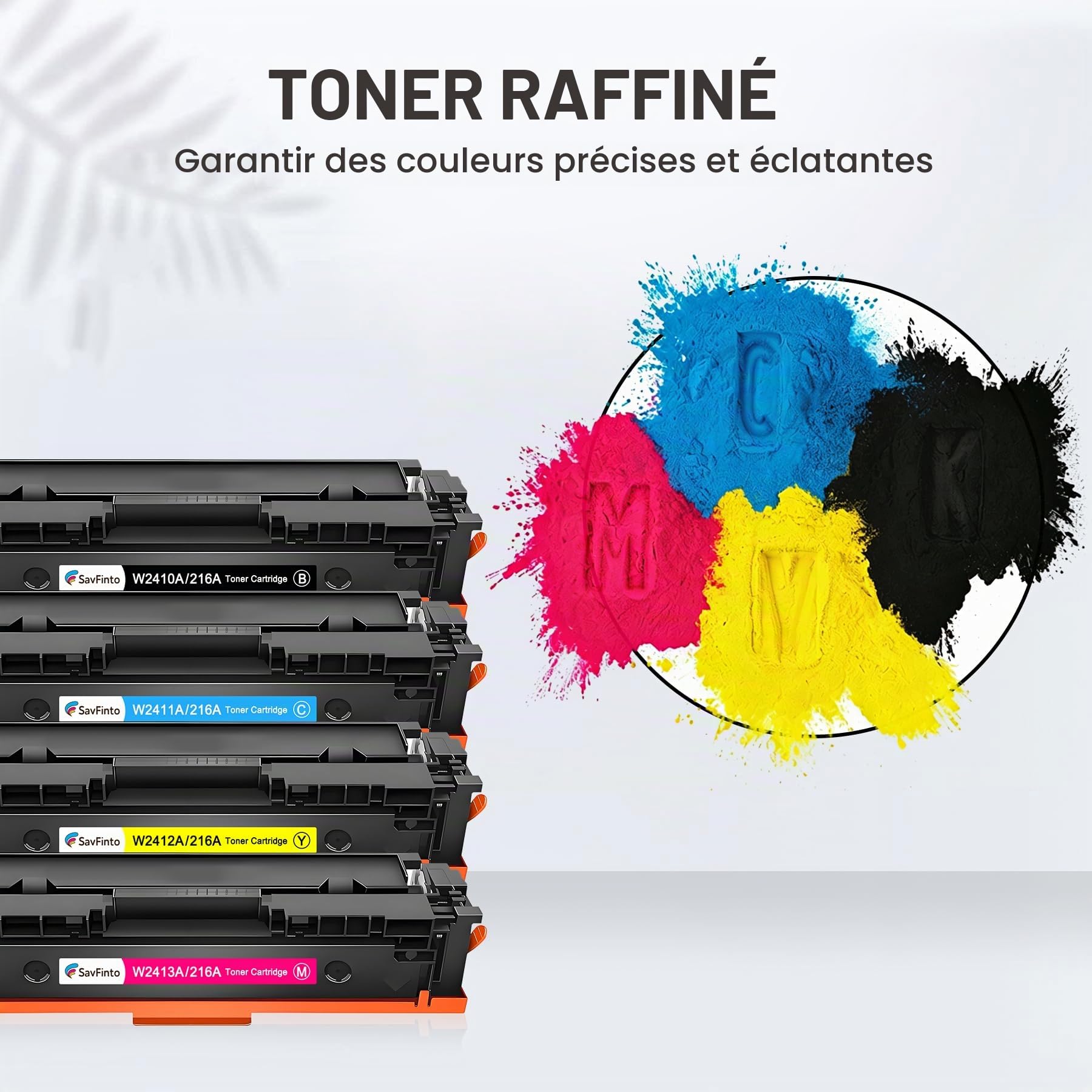 216A Cartouches de Toner de Remplacement pour HP W2410A W2411A W2412A W2413A Color LaserJet Pro M155a M155dw M155nw MFP M183fw M183fdw M182n M182nw (Pack de 4)