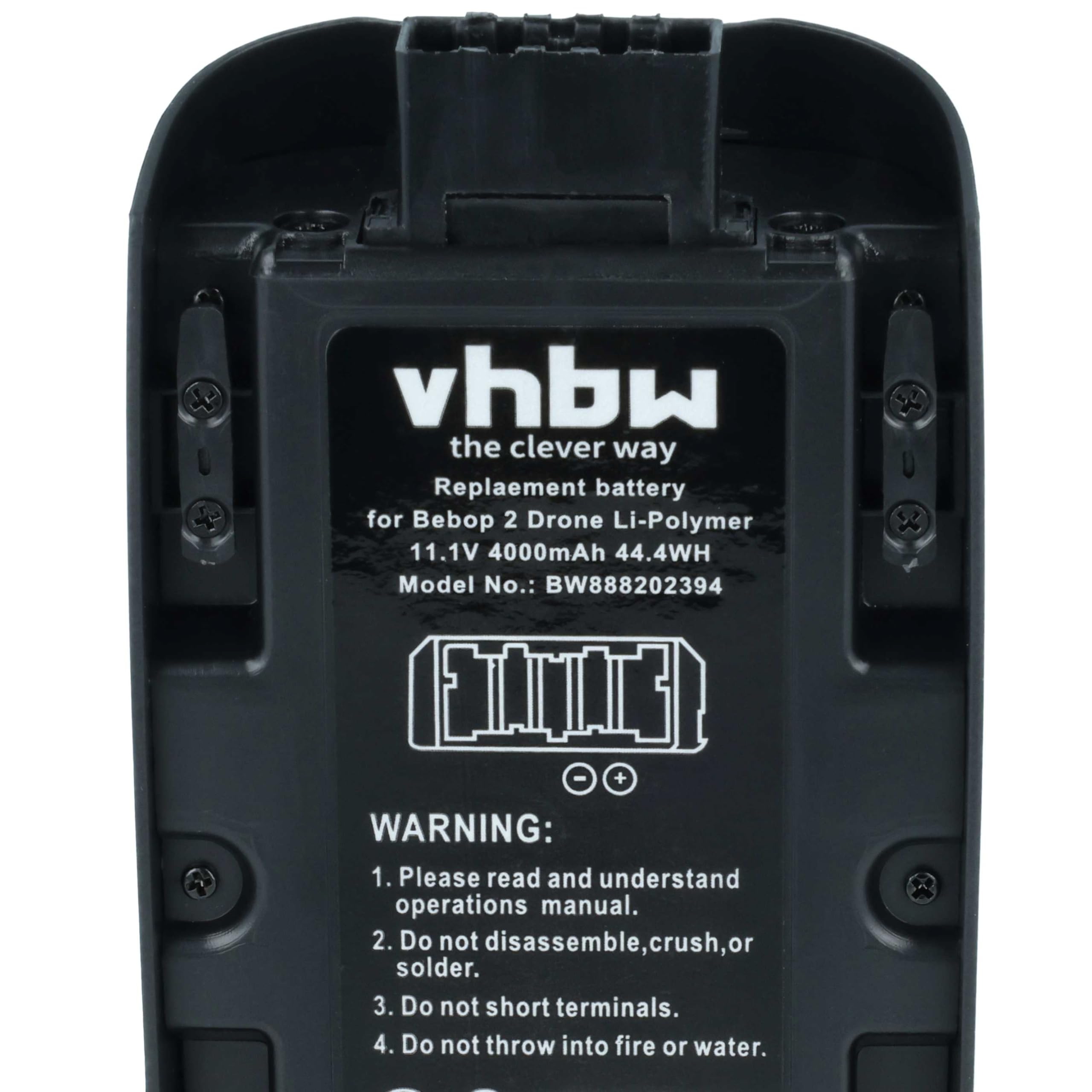 vhbw Batterie Compatible avec Parrot Bebop 2, 2 Pro Drone (4000mAh, 11,1V, Li-polymère)