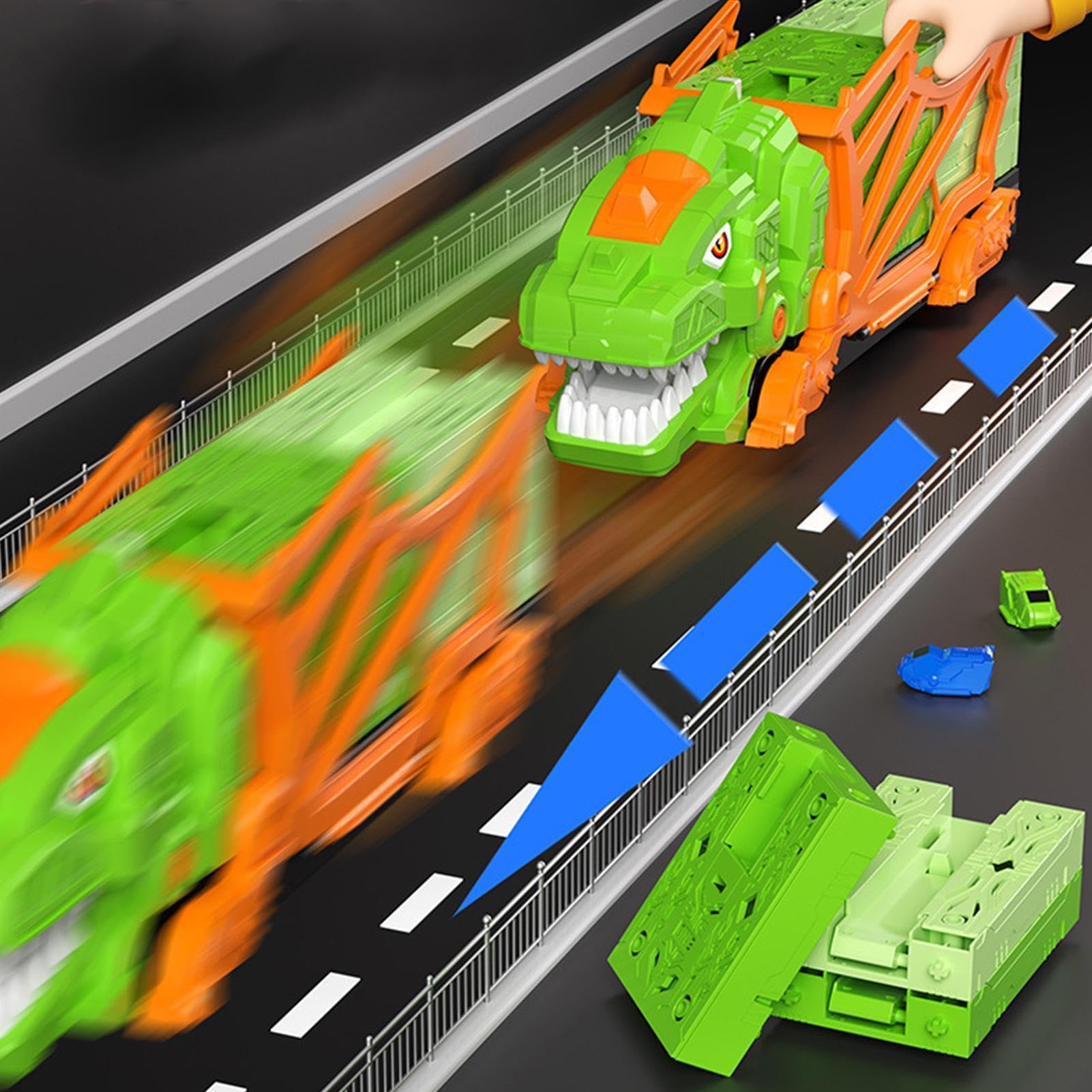 Generico Pista Dinosauri Giocattoli Set Educativo Colorato Di Veicoli | Set Pista Macchinine Per Bambini, Da Interno, Giardino, Casa, Regalo Di Compleanno E Viaggio