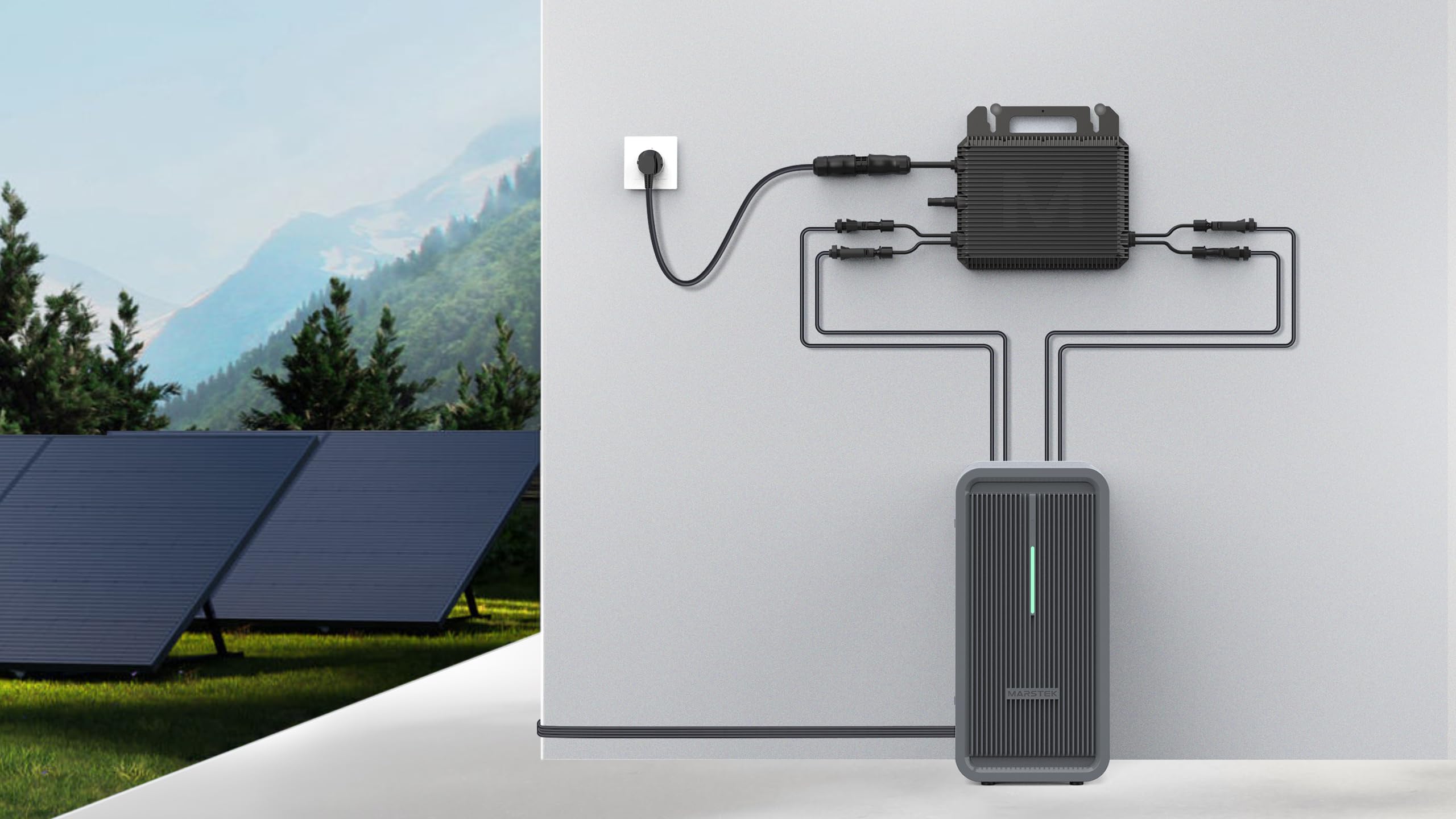Marstek B2500D Solarspeicher 2240Wh für Balkonkraftwerk, PV Speicher mit App, LiFePO4 Stromspeicher für Haushalt & Balkon, IP65, mit Wechselrichter