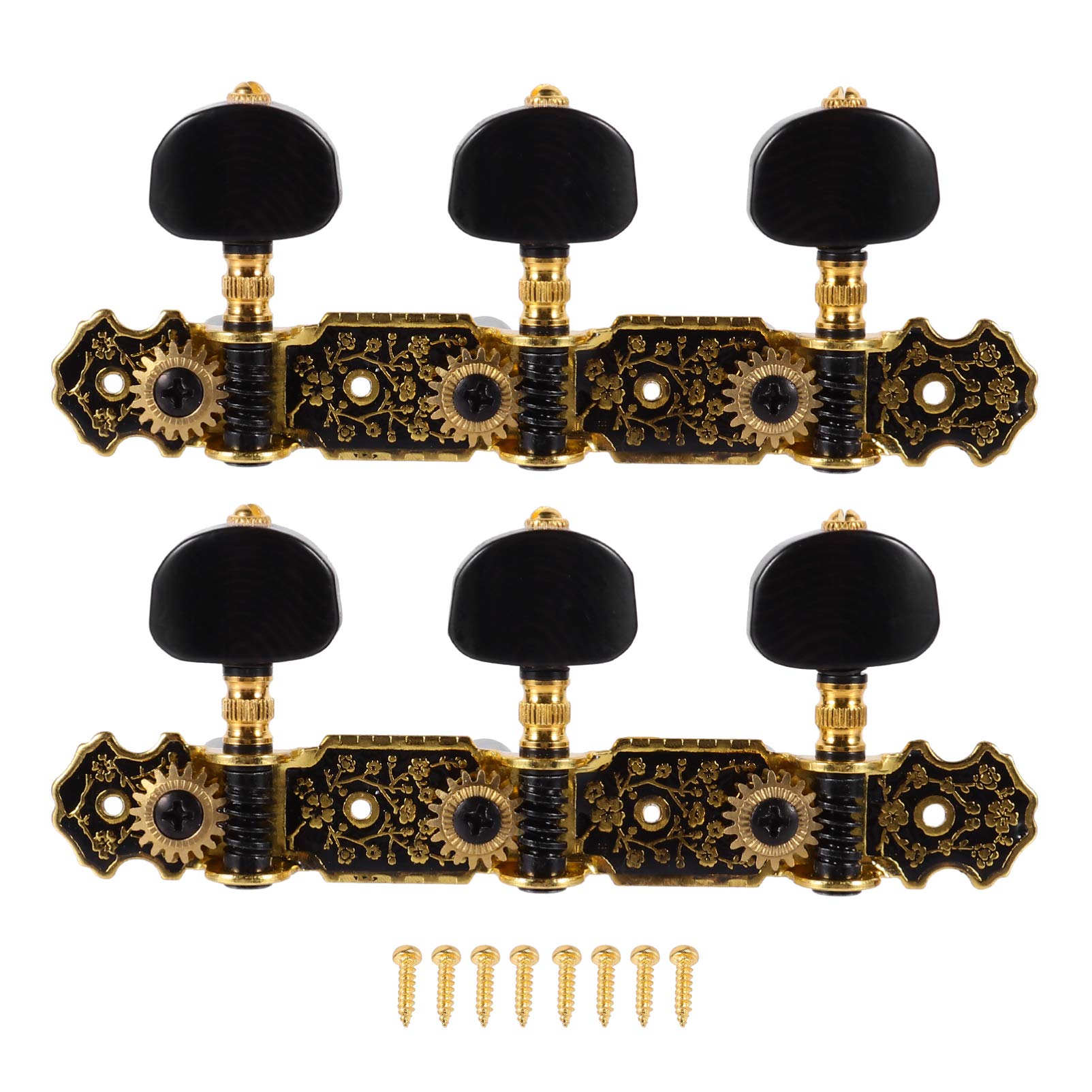 ifundom 2paare Klassische Gitarren-stimmmechaniken Einstellbare Tuning-pegs Langlebige Gitarren-tuner Mit Retro-muster Für Akustische Gitarre