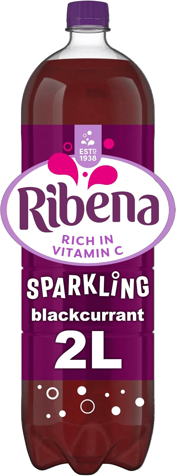 Ribena Sparkling Blackcurrant Juice Drink 2L Real Fruit Rich in