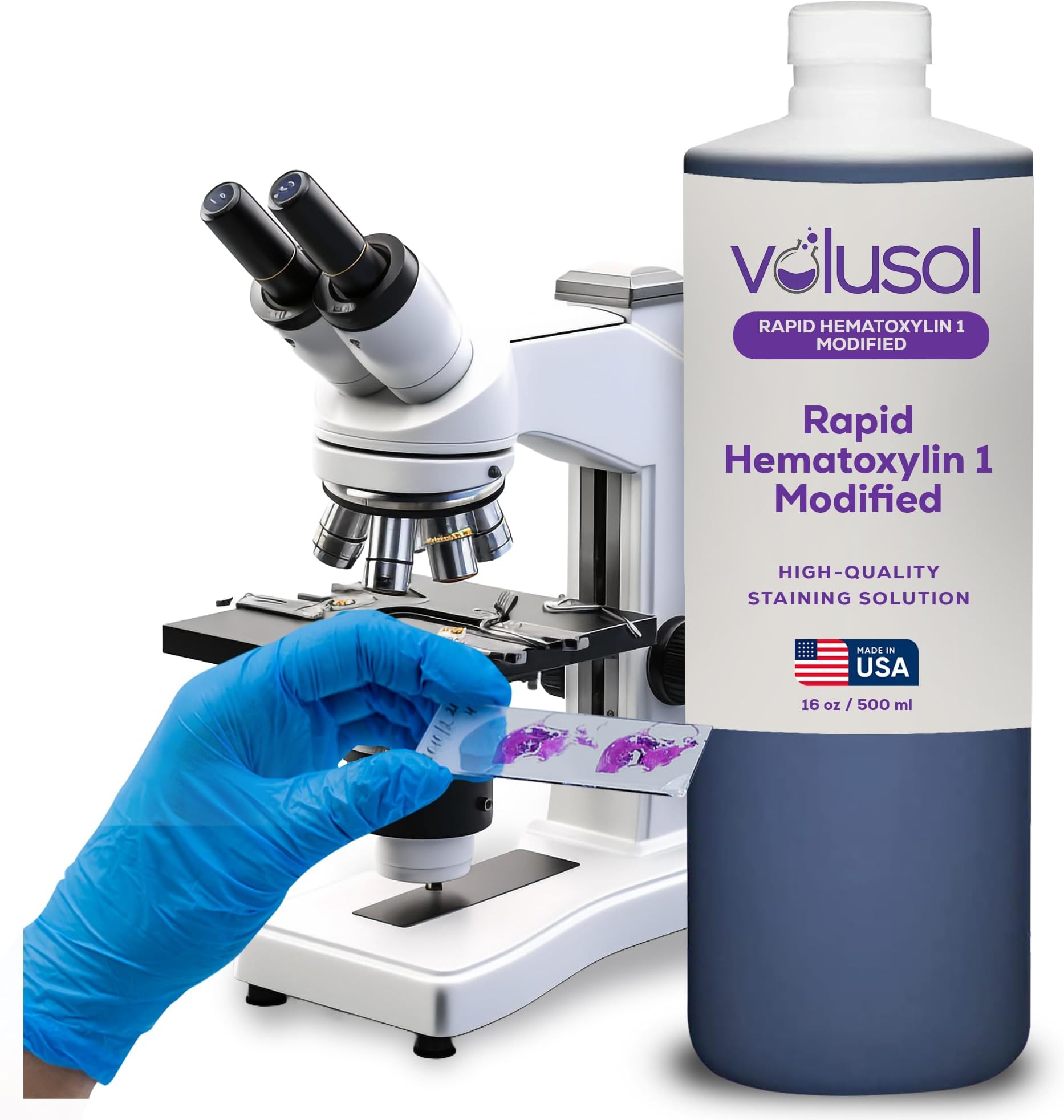 Rapid Hematoxylin 1, Modified - Cross Ref: 7221 - (500 mL / 16 oz.) by Volu-Sol