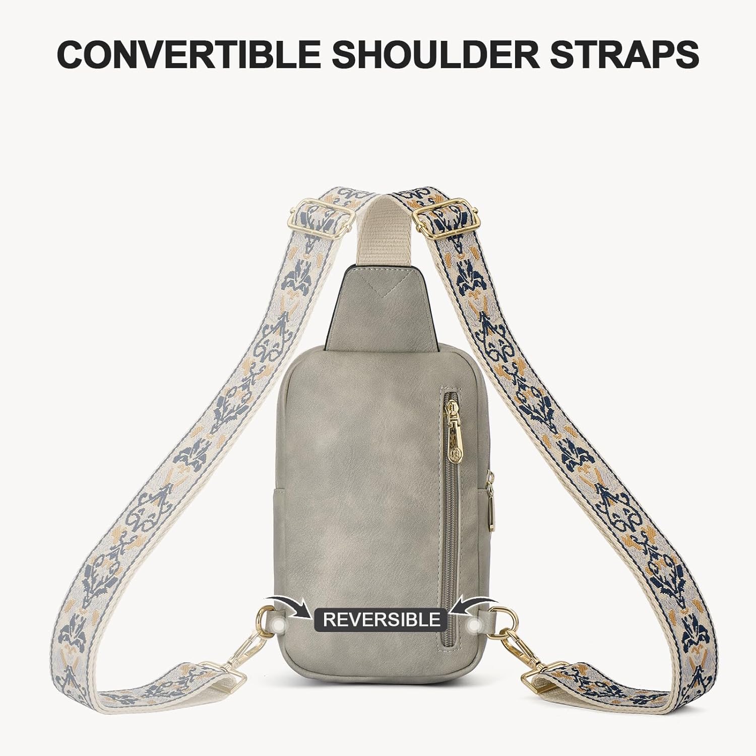 BOSTANTEN Sling Bag Quilted Crossbody Bags for Women Cross Body Purse Leather Fanny Pack with Adjustable Guitar Strap - Image 7