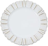 Vista 18 de Efavormart 6 Pack 13" Gold Acrylic Plastic Dinner Plate Chargers With Gold Brushed Wavy Scalloped Rim