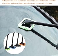 Vista 5 de Ohleats Herramienta de Limpieza de Parabrisas de Coche, Limpiador de Ventanas de Microfibra con 4 Almohadillas de Paño Lavables y Reutilizables