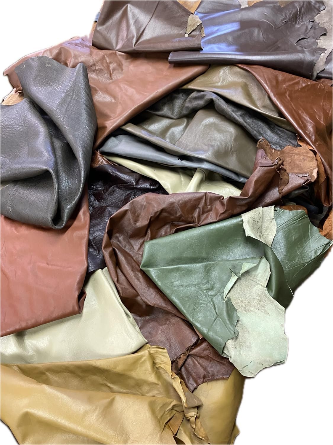 REED Full Grain Soft Sheep Skin Leather Remnants, Assorted Colors, for Crafts, Jewelry, Journal Making (3, Pounds)