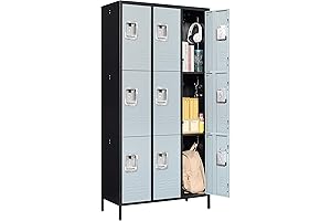 Letaya Employee Storage Lockers: 9-Door Steel Cabinet for Secure Gym Essentials