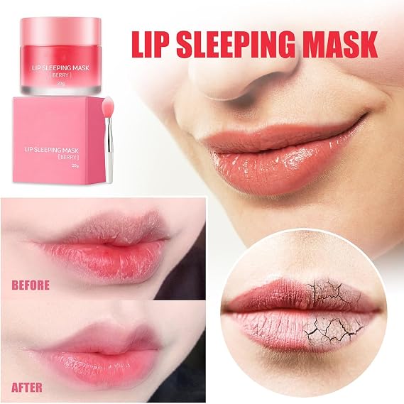 Lip Mask - Lip Sleeping Mask - Lip Sleep Mask Overnight Lip Skincare Lip Oils - Lip Moisturiser for Dry Chapped Peeling Cracked Lips Fades Lip Lines, Lip Balm for Moisture Lip Care