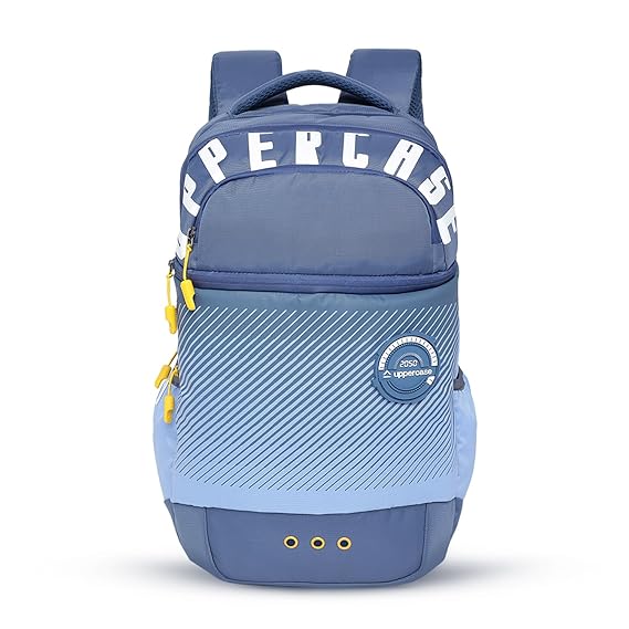 uppercase 34L Pixel 05 Laptop Backpack | School Bag | Triple Compartment | Quick-Access Pocket | Front Compartment | Well-Padded Backpack | Trolley Sleeve | For Men & Women | 750 Days Warranty (Blue)