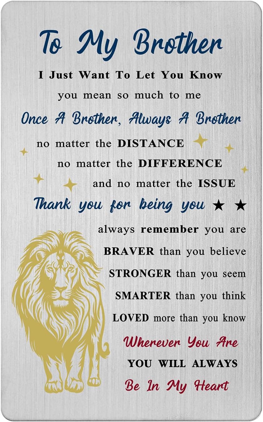 Viayen Brother Valentines Day Card, Adult Brother Birthday Easter Graduation Wedding Gifts from Sister