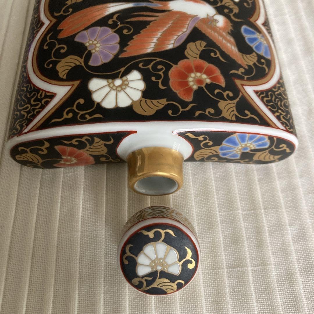 黒外濃金海松鳳凰文スキットルワインカップ