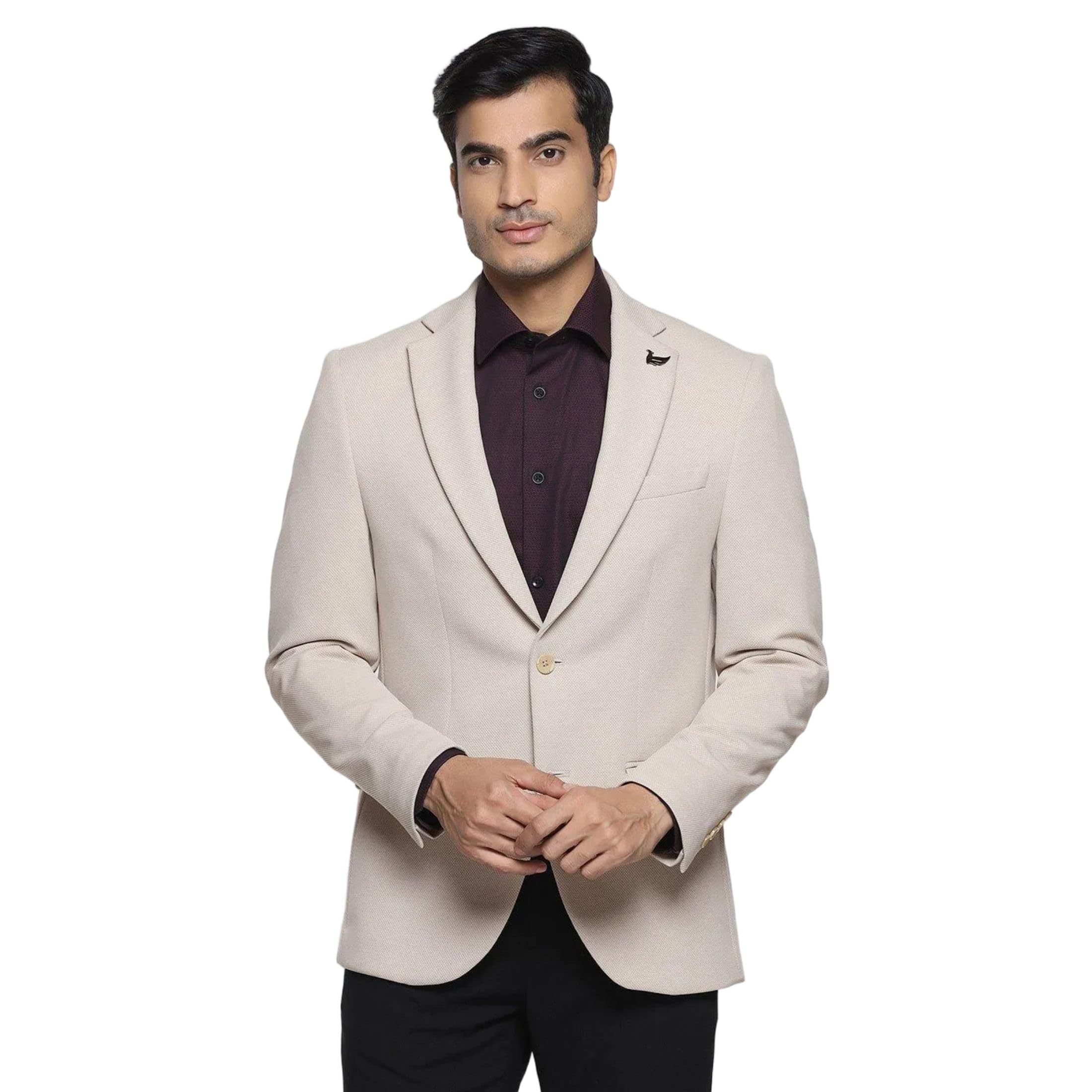 blackberrys Men Poly-Blend Textured Slim Fit Blazer-picture-28