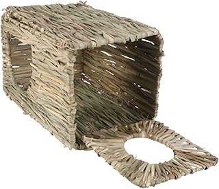 Cabilock 1Pc Palha Dobrável Ninho De Coelho Brinquedos Para Mastigar Brinquedos Para Chinchila Brinquedos Para Mastigar Palha Tecido Para Animais De Estimação Tecido À Mão Casa De