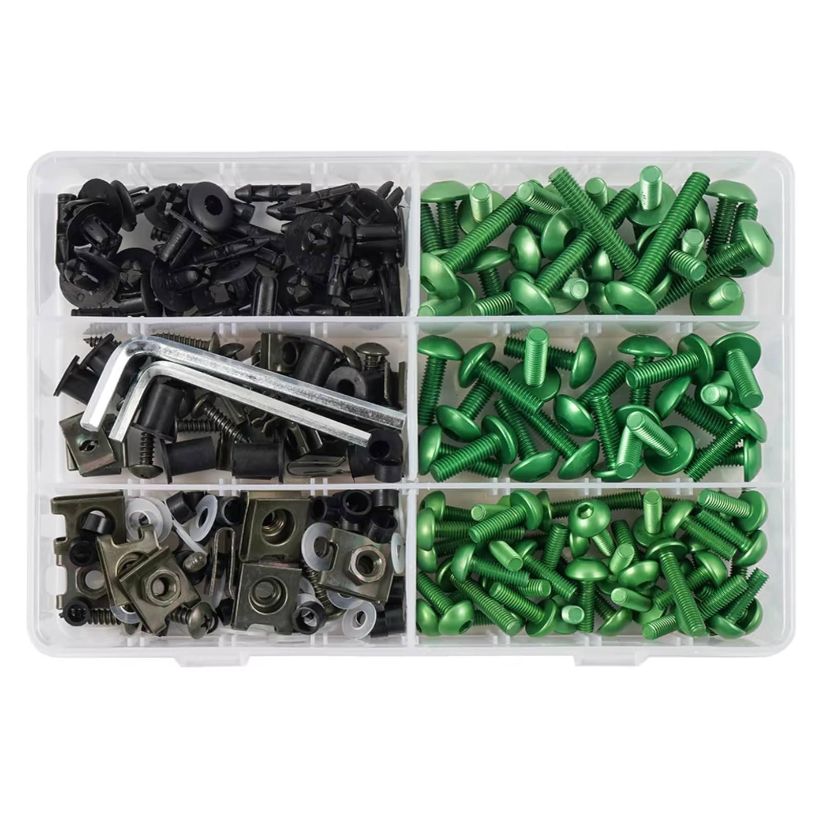 Viti per Moto Universale 253PCS M6 per M5 Kit Bulloni della Carenatura Motociclo Clip Fissaggio Moto Rondelle Dadi Viti Assortimento