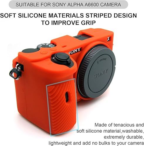 Miniatura 2 de Easy Hood Funda para cámara Sony A6600 Alpha 6600 ILCE-6600 sin espejo, antiarañazos, ajuste delgado, de goma de silicona suave, protector de piel