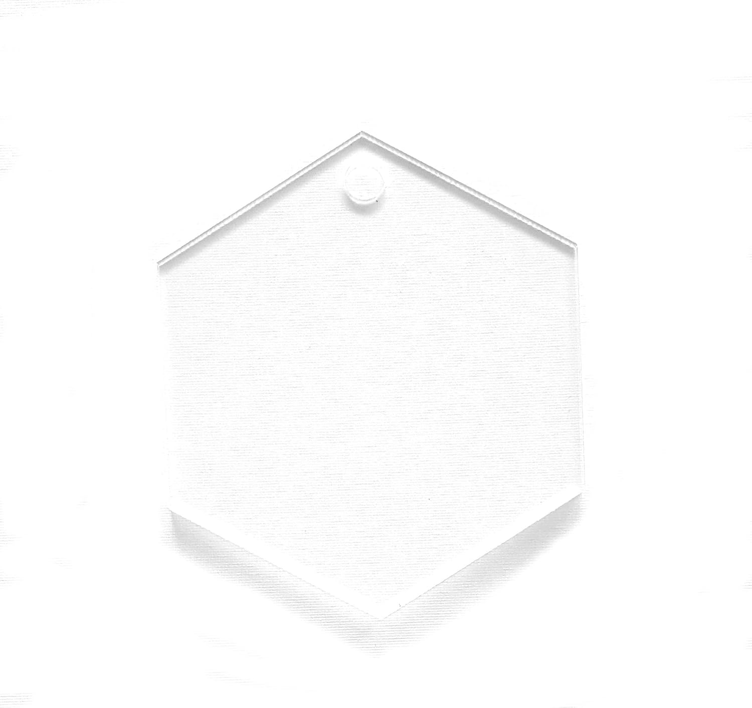 25 Acrylic Keychains Blank Vertical Hexagons Clear 1/8" Thick -Made in USA- (Optional Key Ring) (3.5" with Key Ring)
