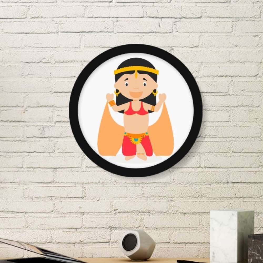 Cadre photo Danseur Oriental Noir - Décoration murale ronde cartoon pour maison