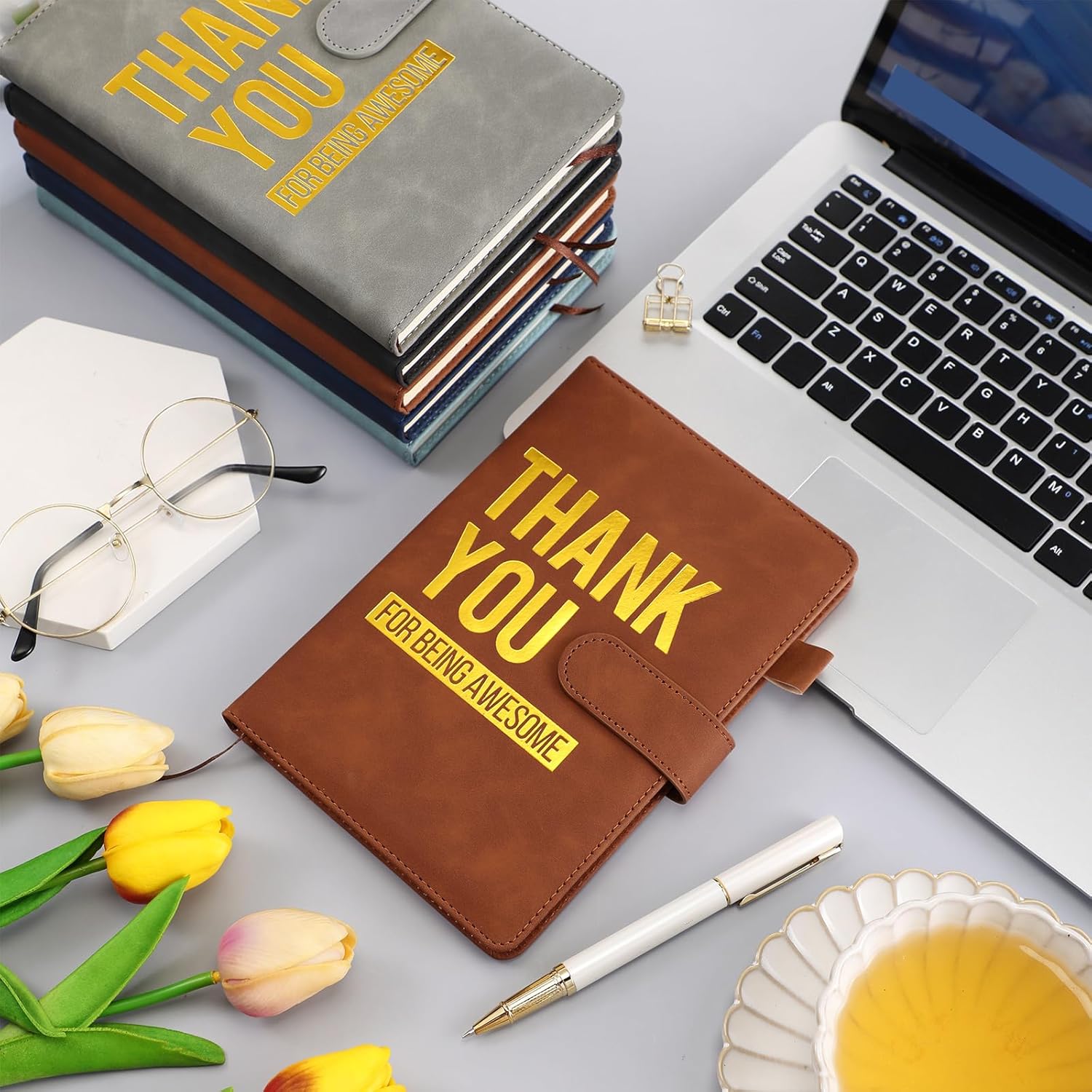 Yexiya 10 Pcs Thank You Gifts for Employee A5 Leather Notebooks Inspirational Notebooks Thank You for Being Awesome Patient Access Week Appreciation Gifts for Medical Coworkers Nurses Teacher(Classic)