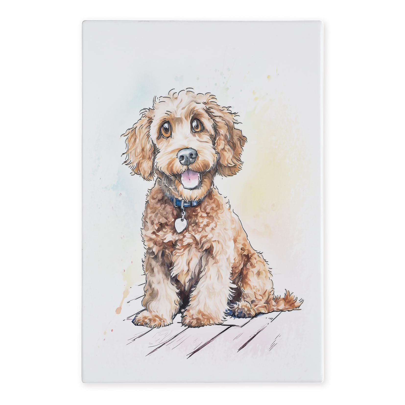 Art of Arora 2858 Poodle Cross Ceramic Tile Picture Plaque Wall Art 30 x 20cm