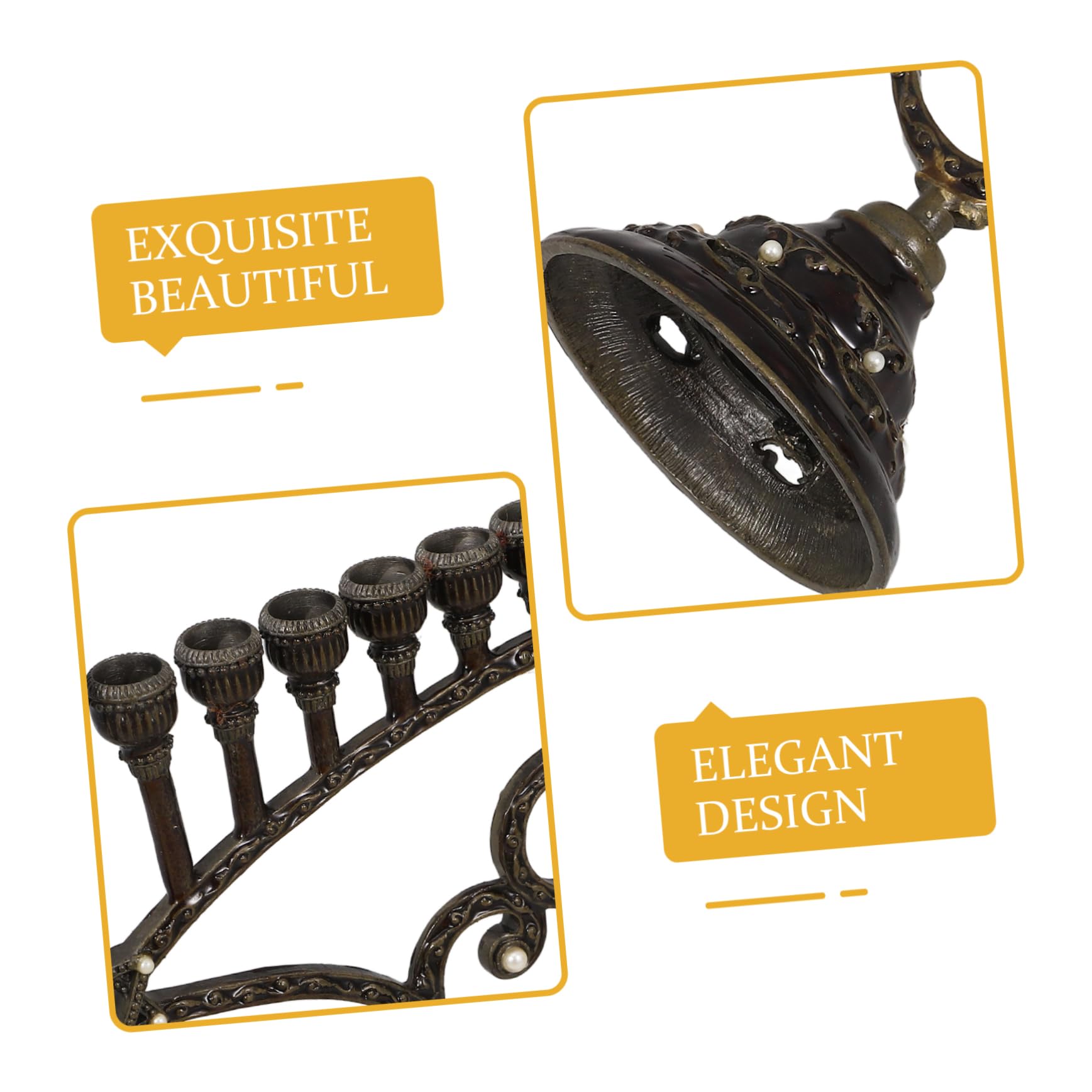 Cabilock Candelabro de Nueve Cabezas para Mesa Delicado Soporte de Vela de Decoración de Mesa Central Suministro para Hanukkah Candelabro de Escritorio