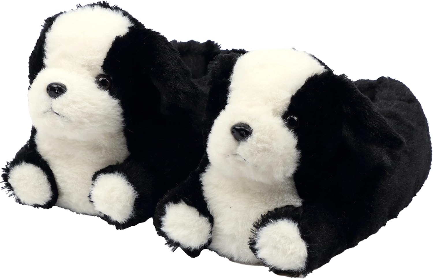 Aopuro Women Black Dog Animal Slippers Cute Soft Plush House Shoes Fluffy Warm Slippers Cartoon Novelty Bedroom Puppy Gifts for Birthday Christmas