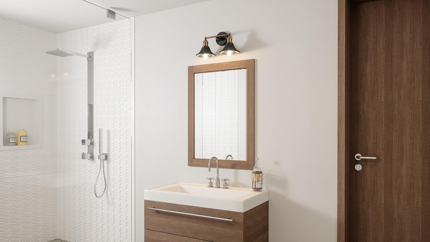 Quoizel TRF8615MBK Trafalgar Vanity, 2-Light 200 Total Watts, Matte Black