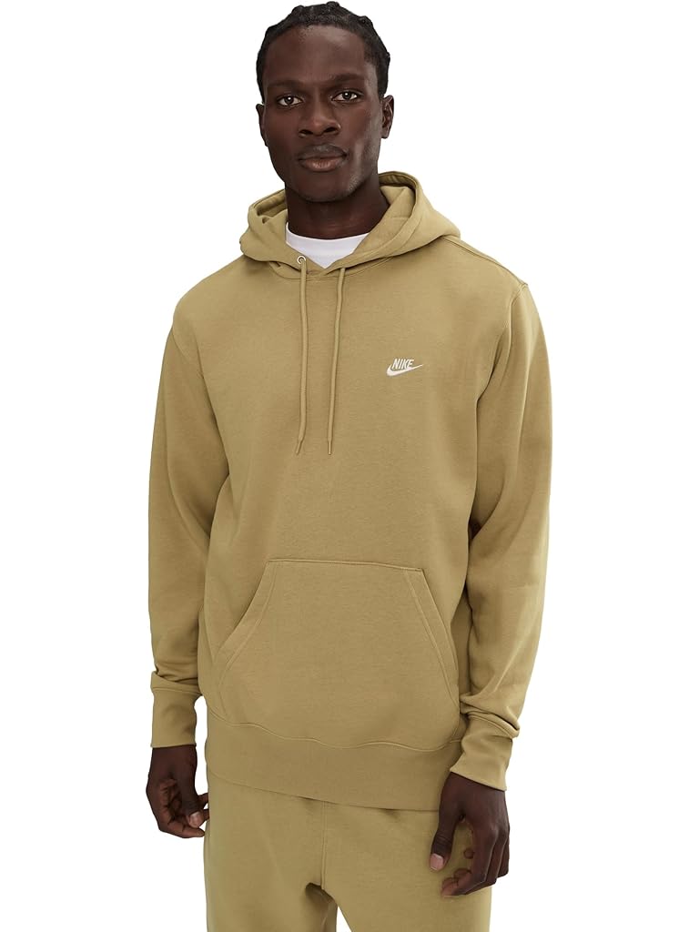 Beige Nike Club Fleece Pullover Hoodie
