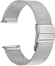 WOCCI Mesh Woven Metal Watch Strap for Men and Women, 316L Stainless Steel, Quick Release, Improved Deployment Clasp, Strap Width 14 mm, 16 mm, 18 mm, 20 mm, 22 mm