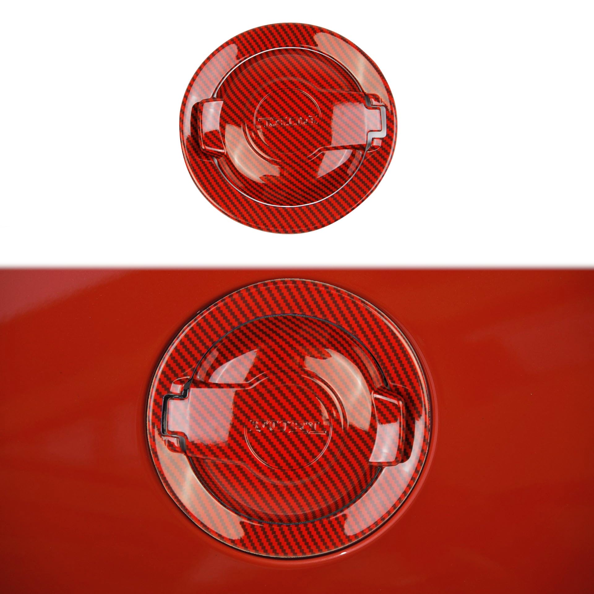 Cubierta de depósito para Challenger 2008-2023 en fibra de carbono roja