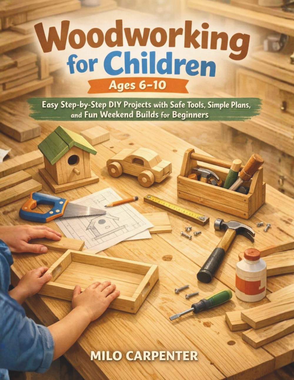 WOODWORKING FOR CHILDREN AGES 6–10: Easy Step-by-Step DIY Projects with Safe Tools, Simple Plans, and Fun Weekend Builds for Beginners