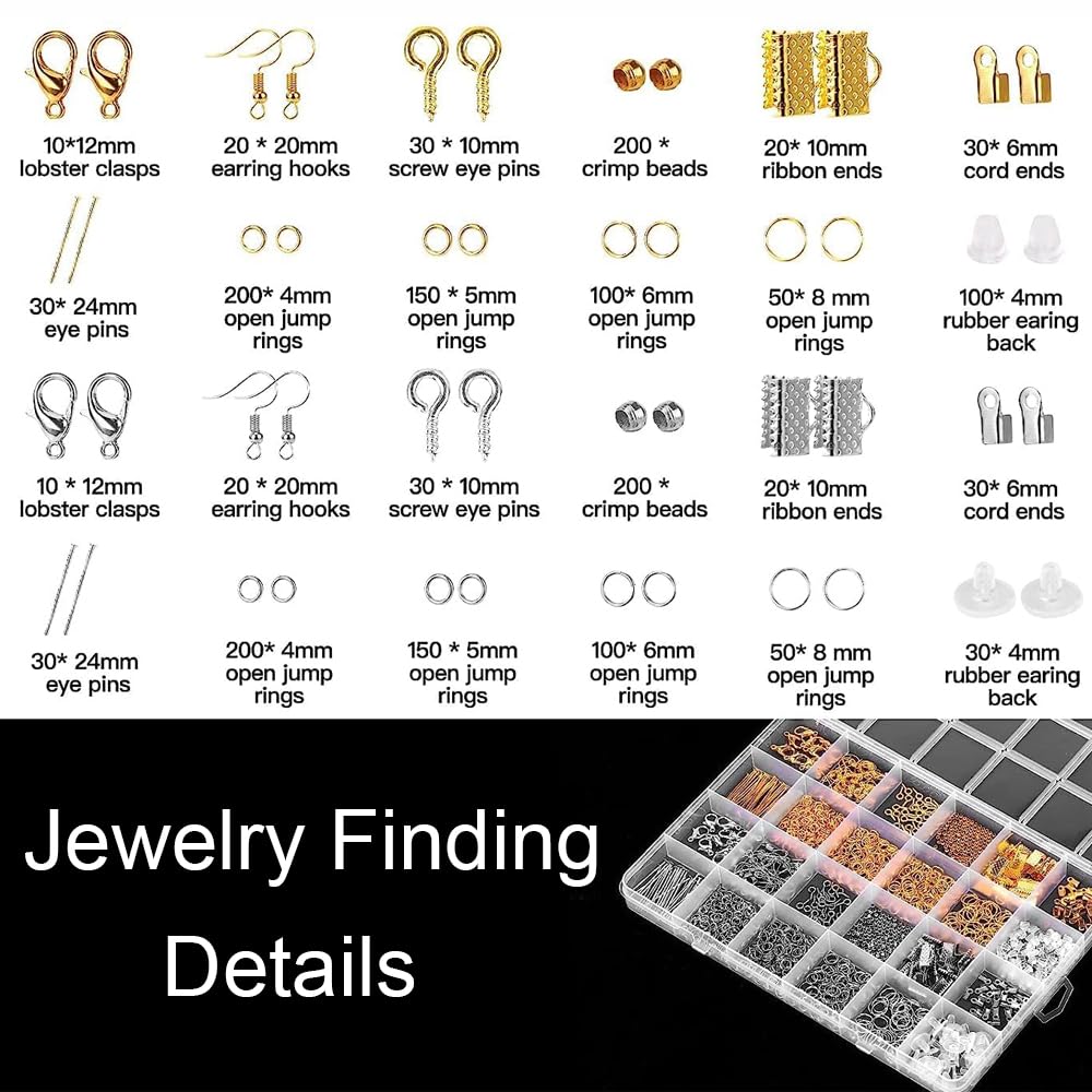 SEIWEI Schmuckherstellungs-Werkzeugset, Ringherstellungs- und Drahtwickel-Set mit Zange, Kupferdraht und Ketten, ideal für DIY-Halsketten, Ringe und Reparaturen