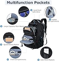 Vista 2 de VANKEAN Mochila de viaje para laptop de 17.3", Negro, Grande