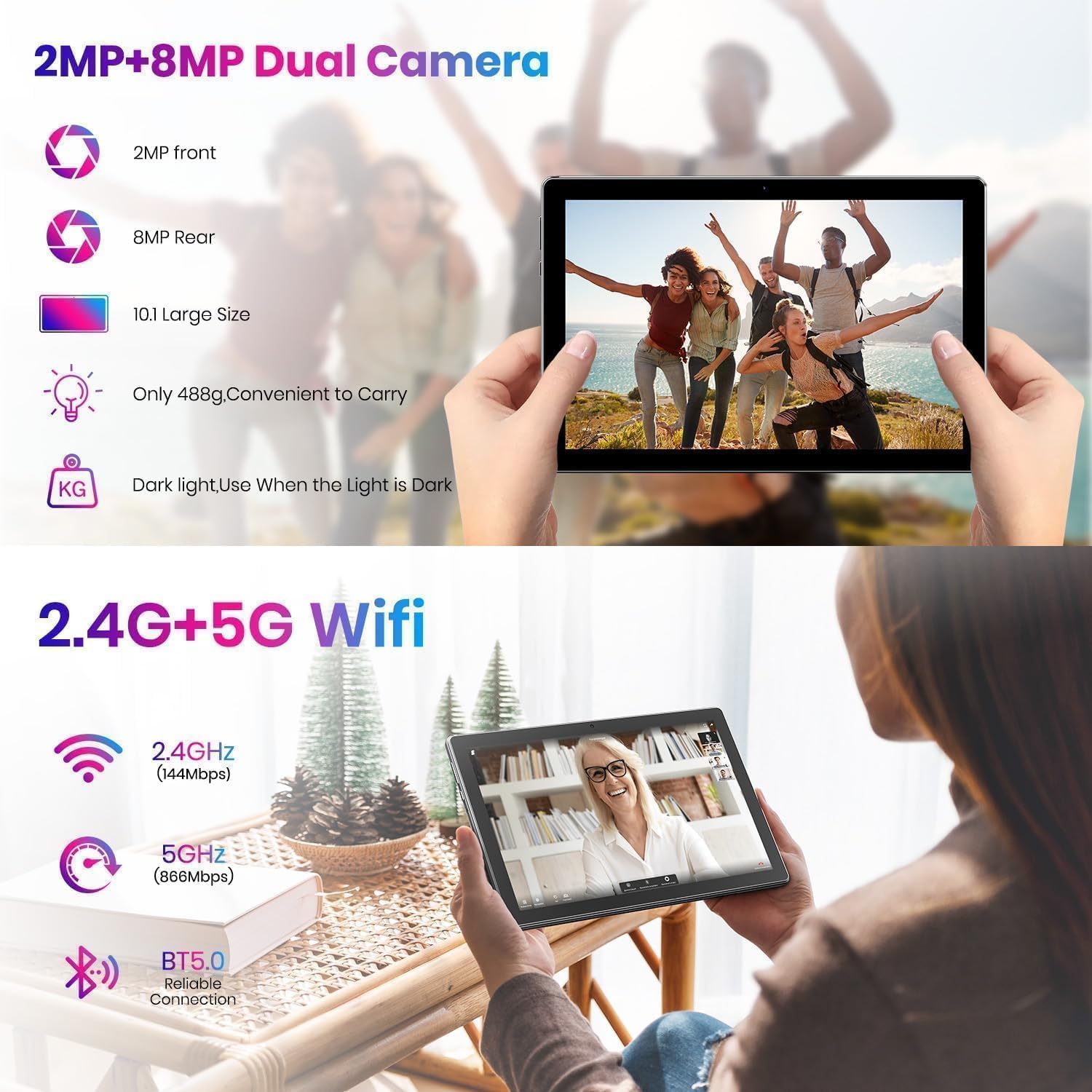 TPZ Tablet: Android 16 Tablet - 2026 Android 16 Neueste 10,1 Zoll 20GB + 64 GB +1TB Erweiterung, 6000 mAh Akku, Wi-Fi 6, 2 MP+8 MP Dual Kamera, WiFi6+BT5.4, Widevine L1, Typ-C, OMS,Grau