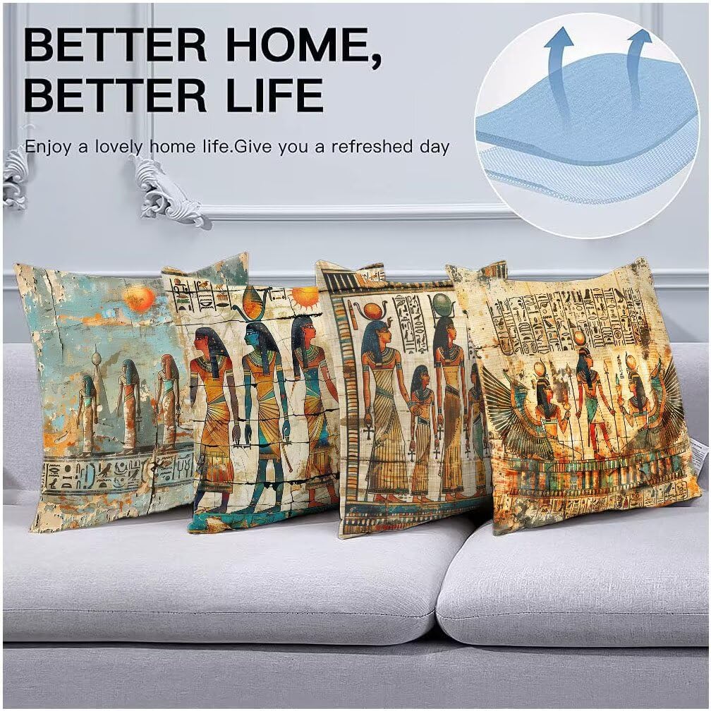 Grau Kissenbezug 60X60CM 4er Set Outdoor Kissen Sofakissen Wandgemälde Wetterfest Quadrat weich Dekokissen mit Verdecktem Zip Voll Waschbar, Sofa Schlafzimmer Garten Balkon Dekoration Geschenk N-G3Z92