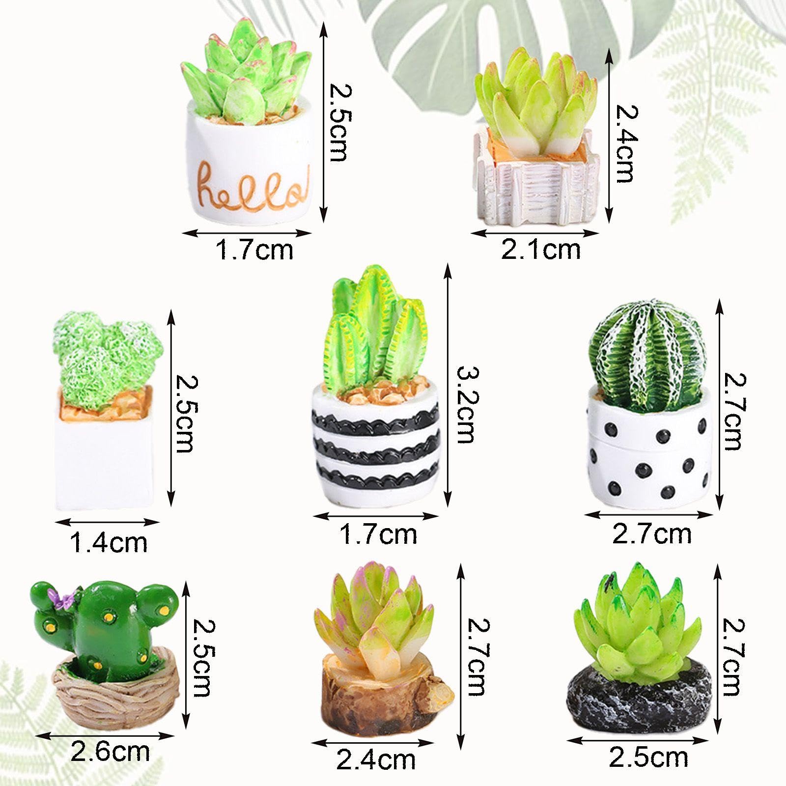 NIDHFG 16 Pieces Of Simulated Resin Potted Plants, Small Succulent Ornaments On Desktop, Creative Mini Plants - Image 2