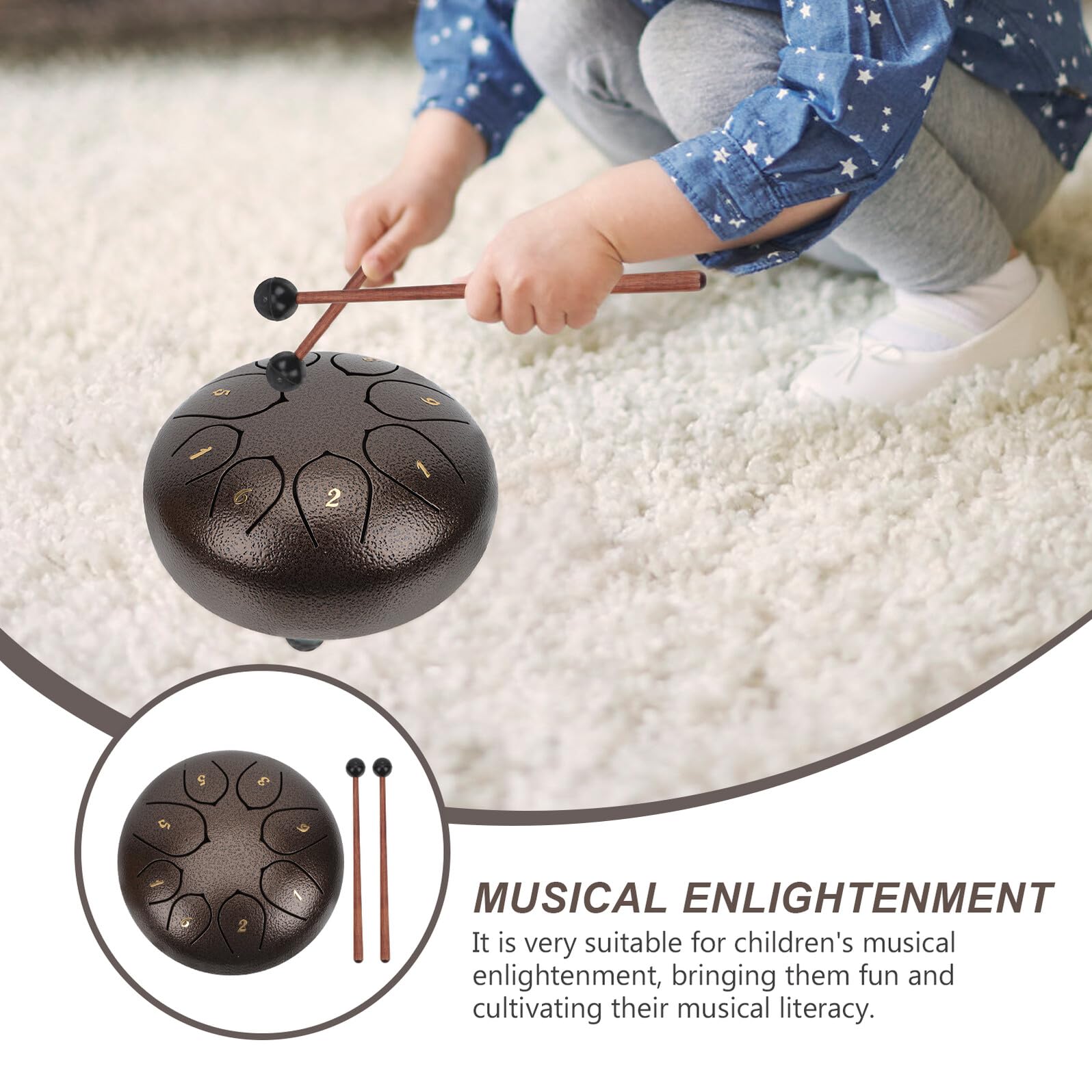 PRETYZOOM Instrumento de Percusión Portátil de Lengüeta para Niños y Adultos, Diseño Creativo para Iniciación Musical y Alivio del Estrés