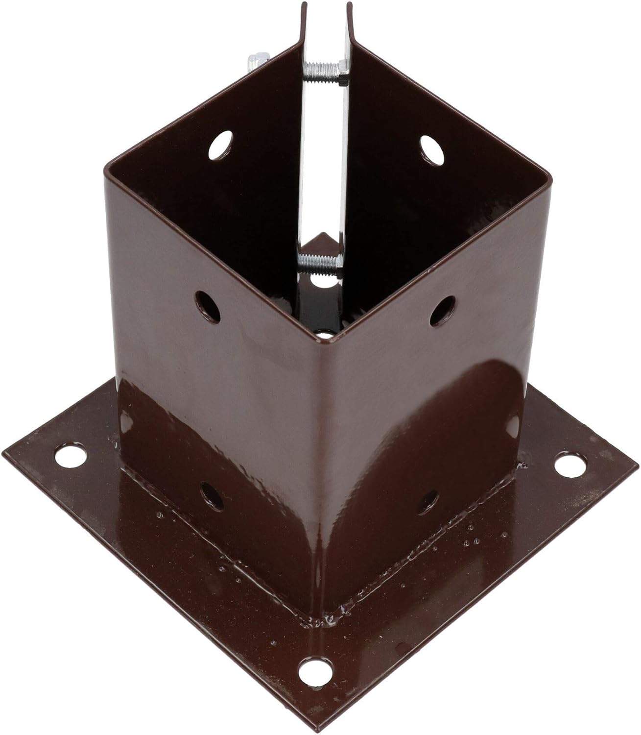 2 x Fence Post Decking Bolt Down Support Holder Clamp For Posts 100mm x 100mm