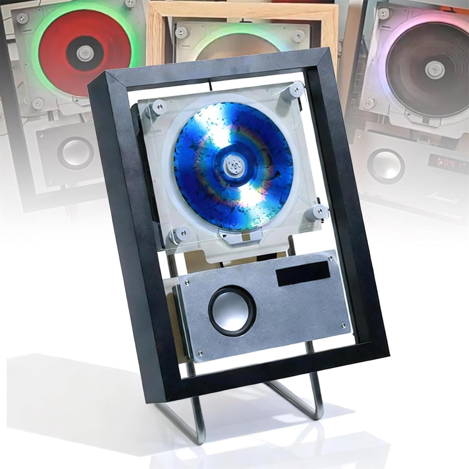Wall Mountable CD Player, Music Frame Cd Player, Include CD, USB, FM, Two-Way Bluetooth 5.1, and AUX Modes, for Home/Corridor/Office/Wall Decor,Black