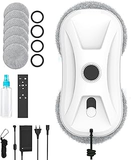 Fensterputzroboter 5600Pa, Fensterputzroboter mit Doppelstrahl Sprühfunktion, Fensterreiniger Roboter mit Fernbedienung, 3 Reinigungswege, Intelligente Navigation und Kantenerkennungssystem