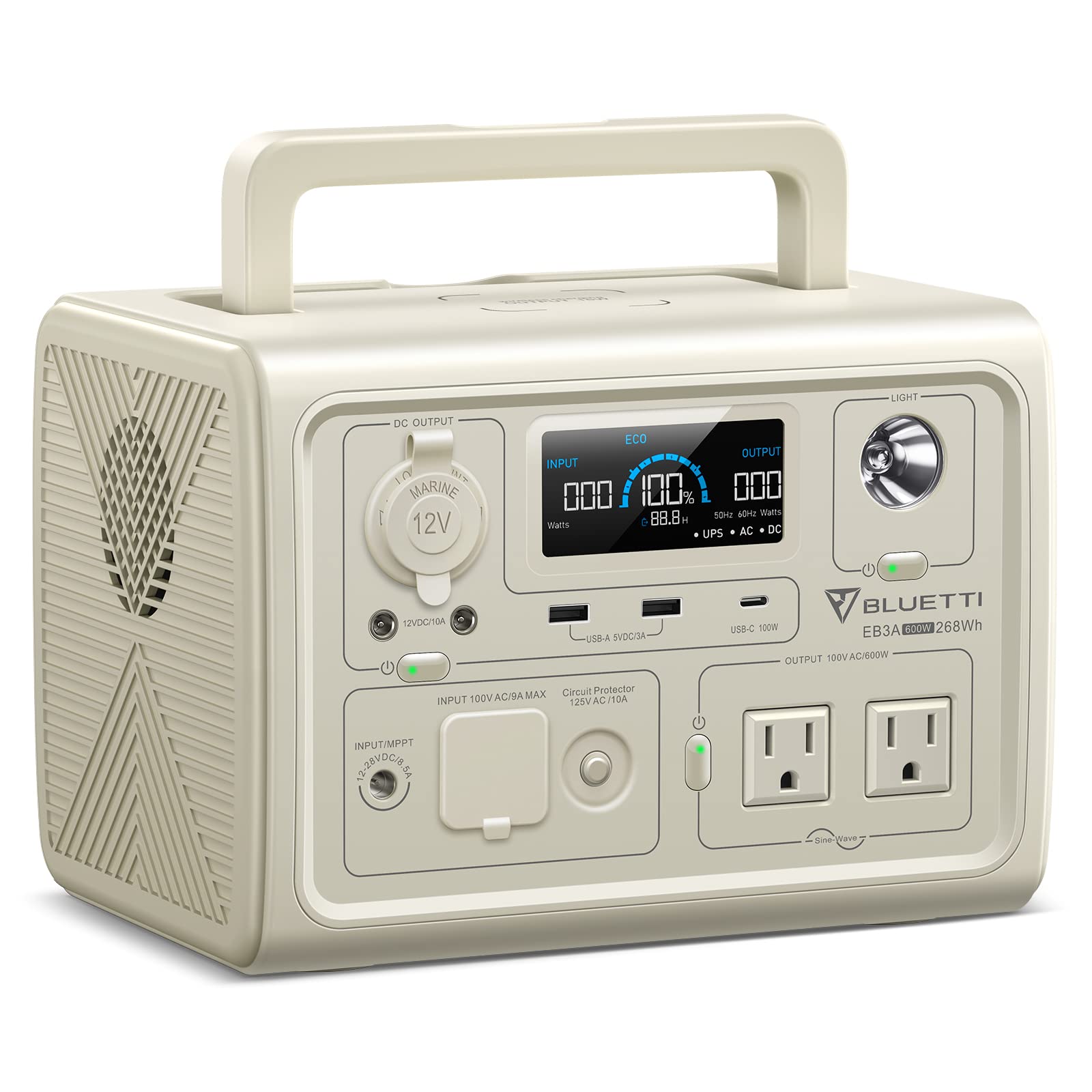 Amazon.co.jp: BLUETTI ポータブル電源 EB3A 268Wh/600W APP遠隔操作 