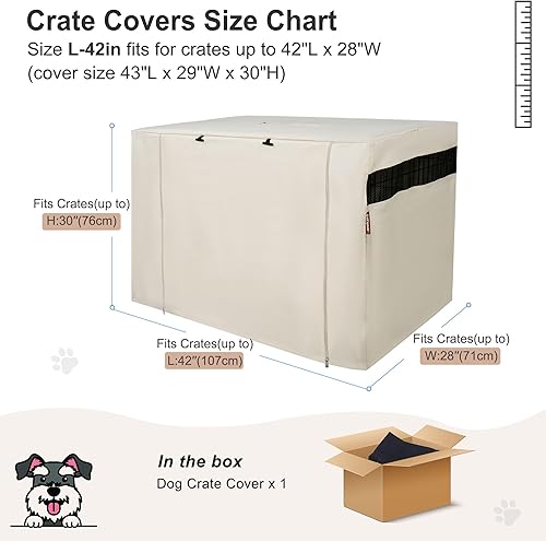 Miniatura 5 de HiCaptain - Cubierta de doble puerta para jaula de perro (para cajas de alambre de 24 30 36 42 48 pulgadas)