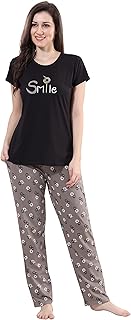 dzzo Cotton Night Suit for Women Girls | Women's Cotton Printed Night Suit Set of T-Shirt & Pyjama, Night wear Dress, Relaxed wear for Women Girls-picture-21