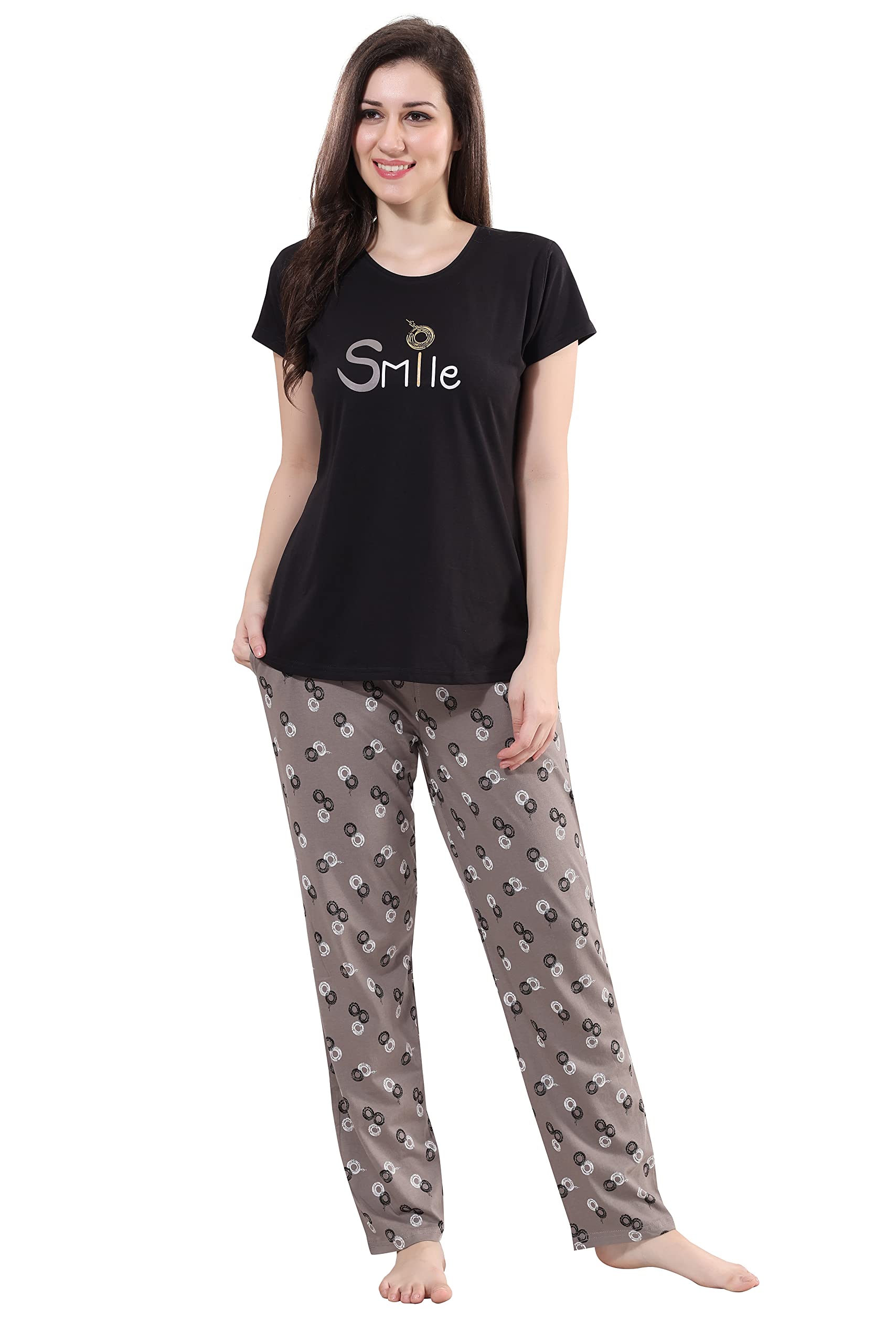 dzzo Cotton Night Suit for Women Girls | Women's Cotton Printed Night Suit Set of Shirt & Pyjama, Night wear Dress, Relaxed wear for Women Girls-picture-16